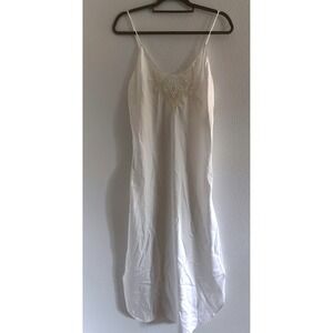 Ralph Montenero for Blanche Slip Nightgown Women Medium Ivory 1960s Vintage Lace